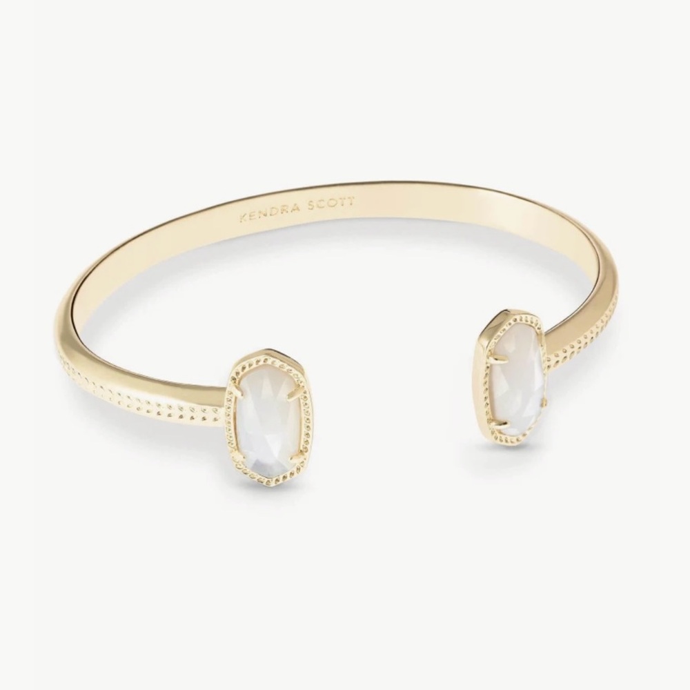 Kendra Scott Elton Gold Cuff Bracelet in Ivory Mother-of-Pearl